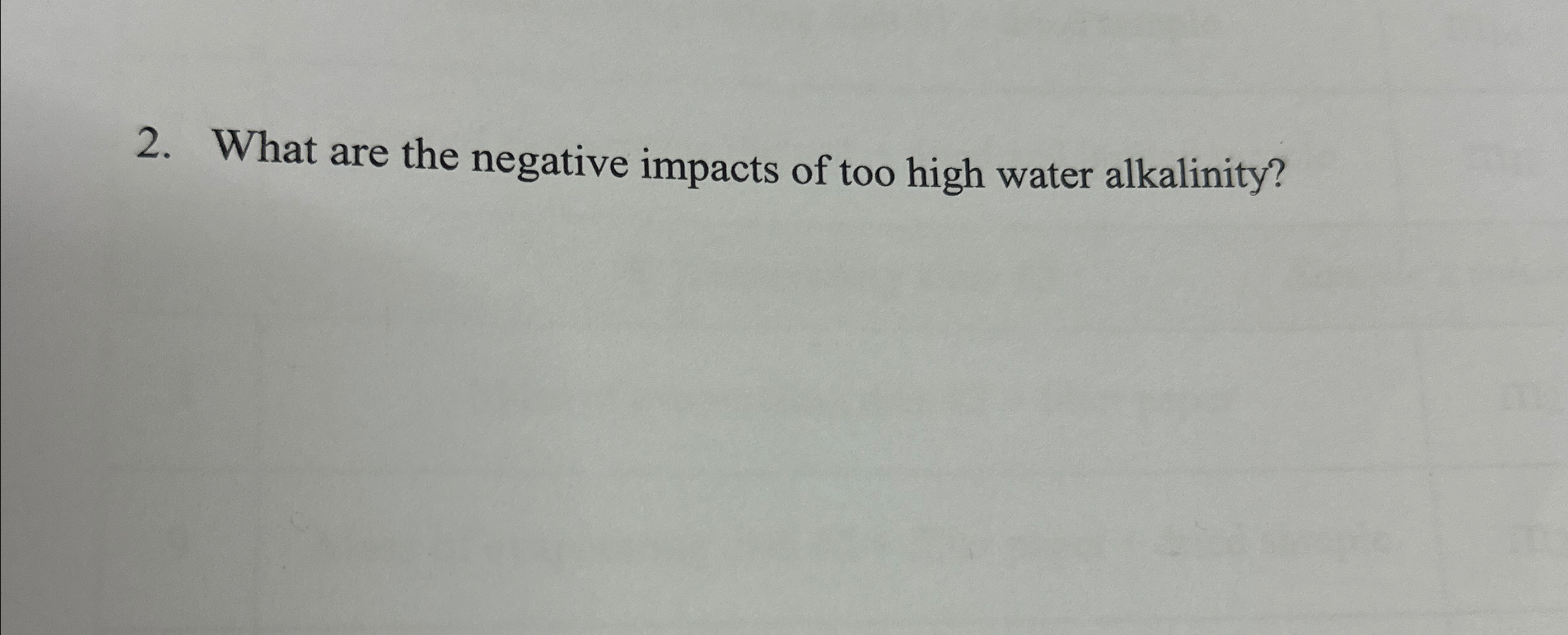 What are the negative impacts of too high water