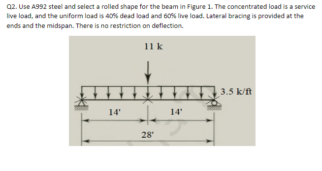 Q 2 . Use A 9 9 2 steel and select a rolled shape