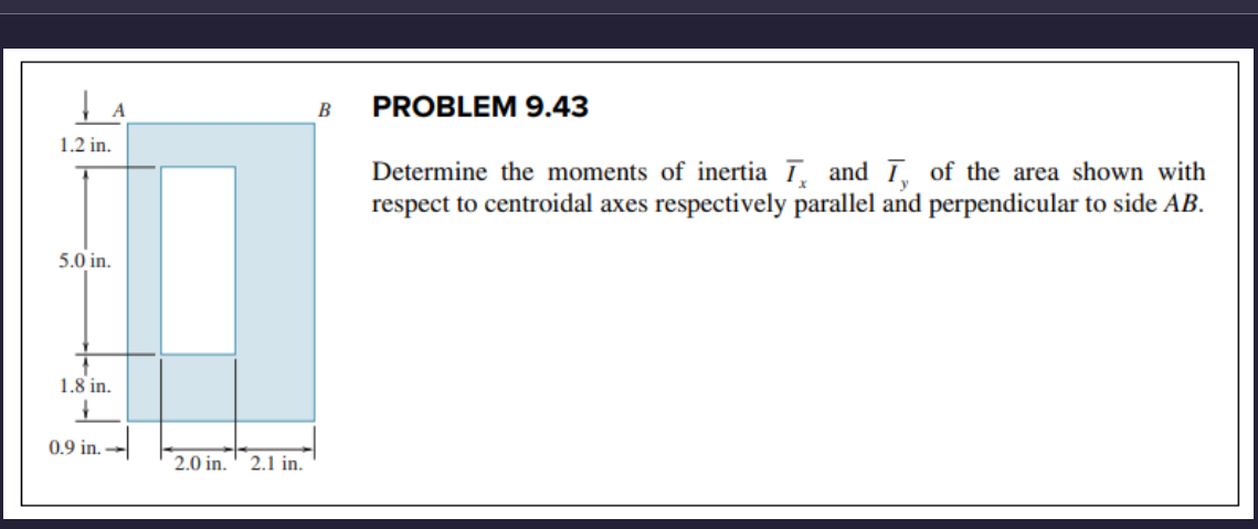PROBLEM 9 . 4 3 Determine the moments of inertia