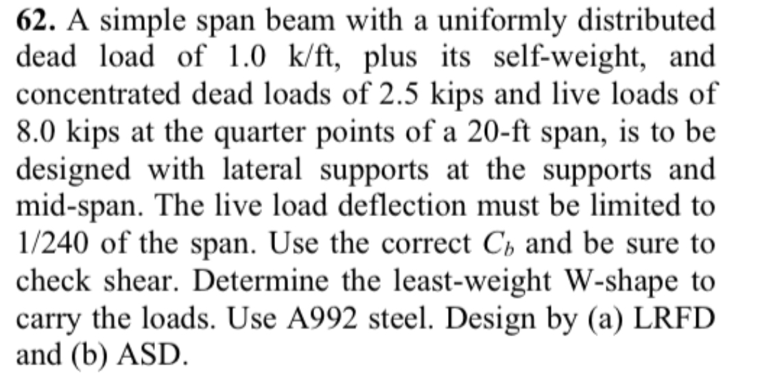 A simple span beam with a uniformly distributed