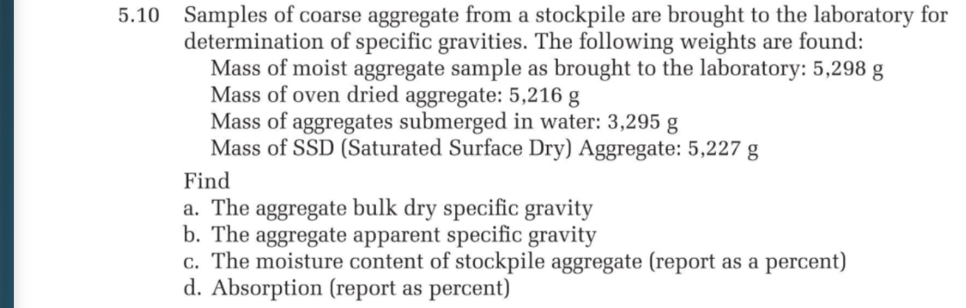5 . 1 0 Samples of coarse aggregate from a
