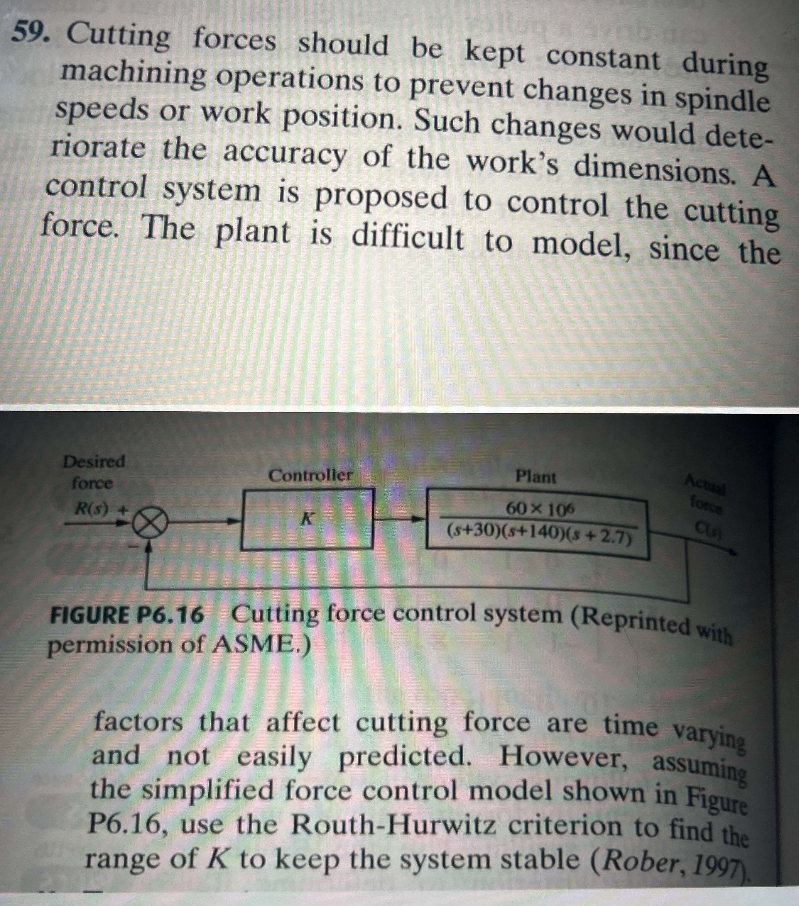 Cutting forces should be kept constant during