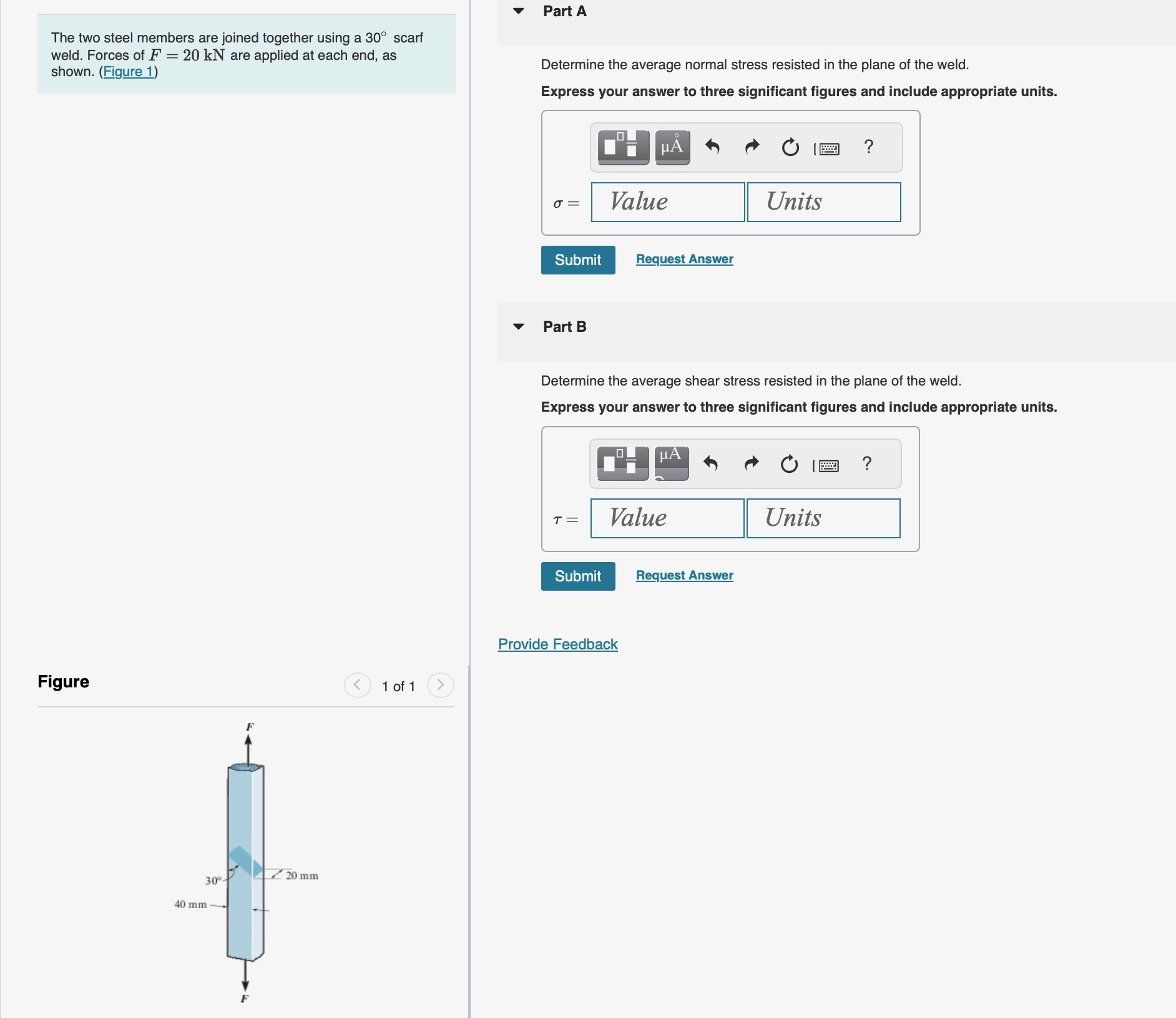 The two steel members are joined together using a