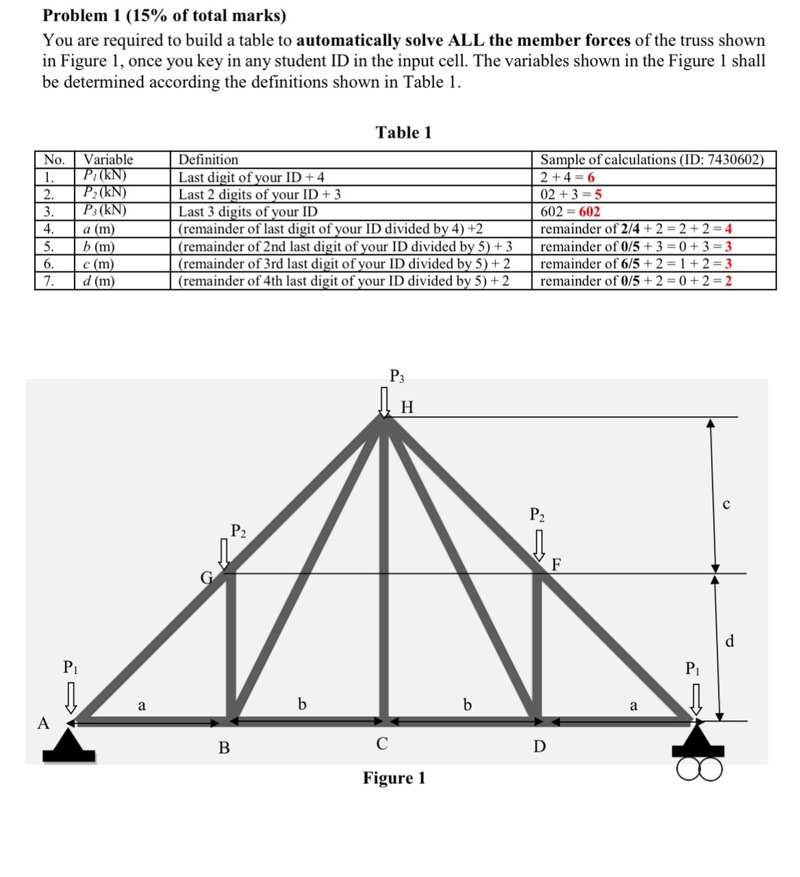 Please show the excel spreadsheet thanks and also