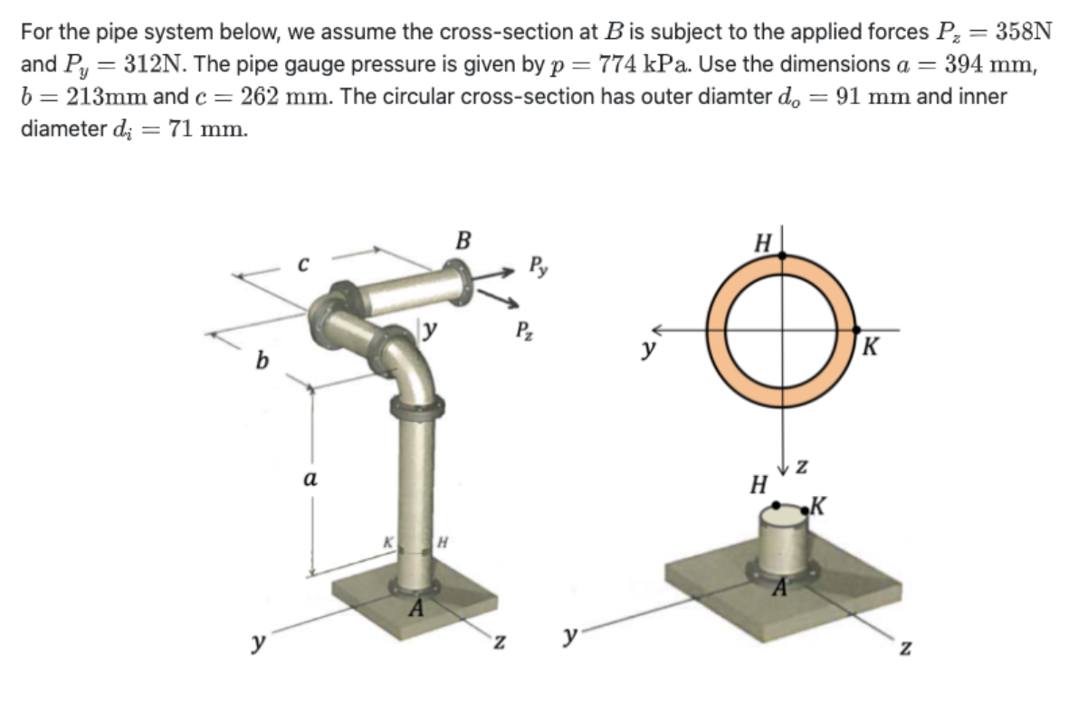 Determine each component of stress value for