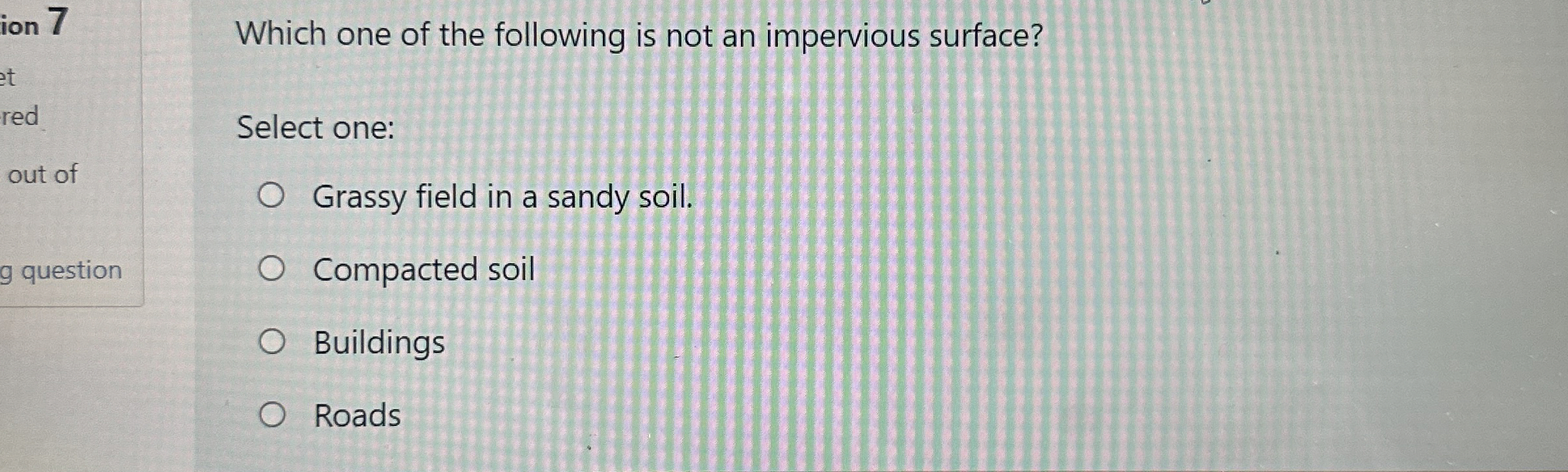 Which one of the following is not an impervious