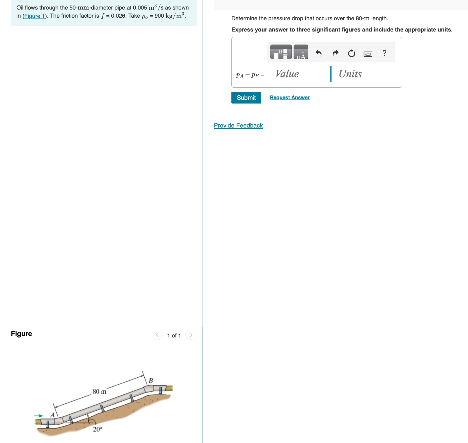 Determine the pressure drop that occurs over the