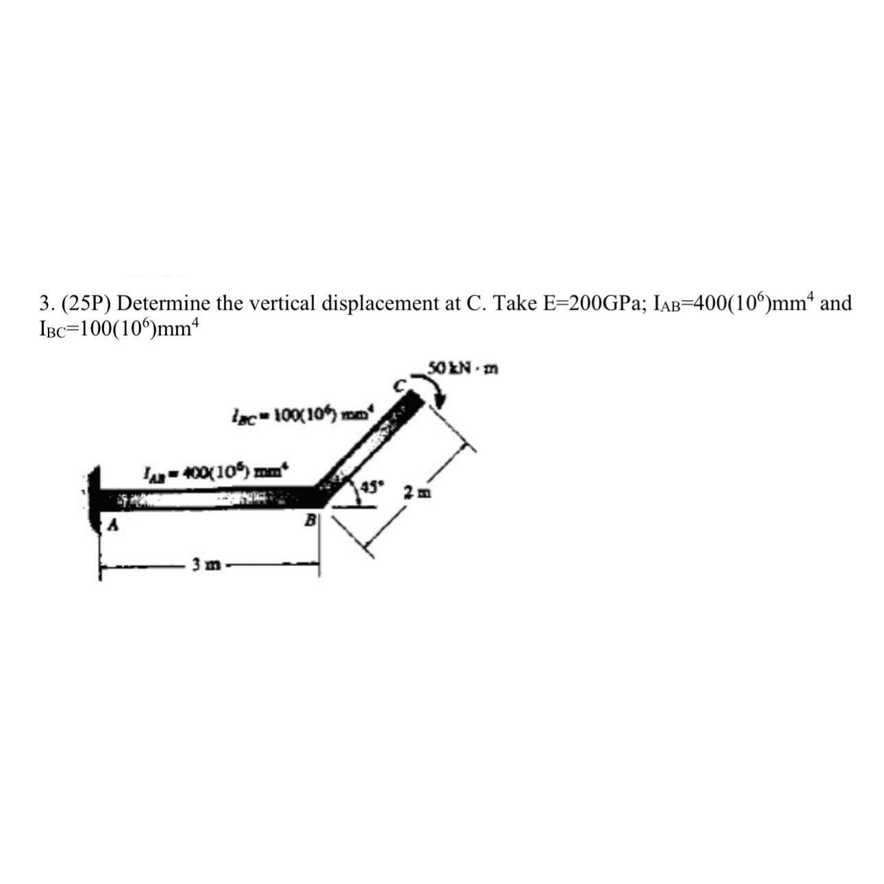 Determine the vertical displacement at C . Take E