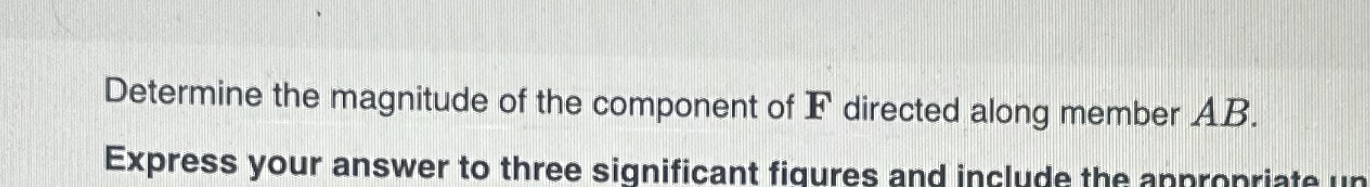 Determine the magnitude of the component of F