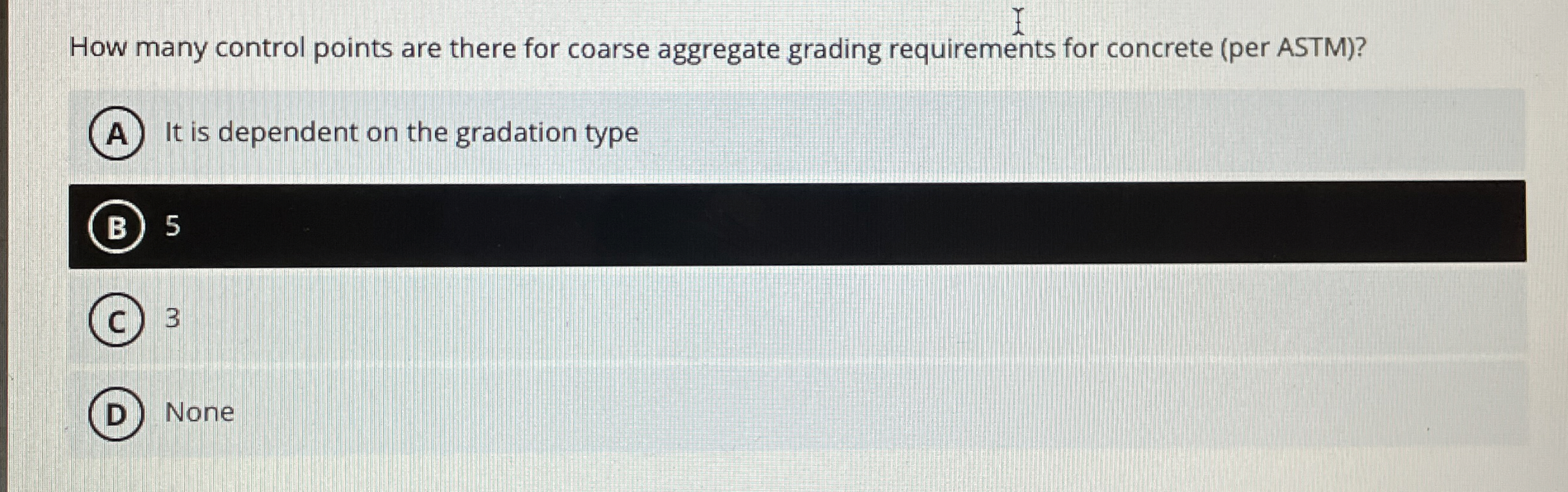 How many control points are there for coarse