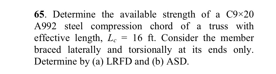 Determine the available strength of a C 9 2 0 A 9