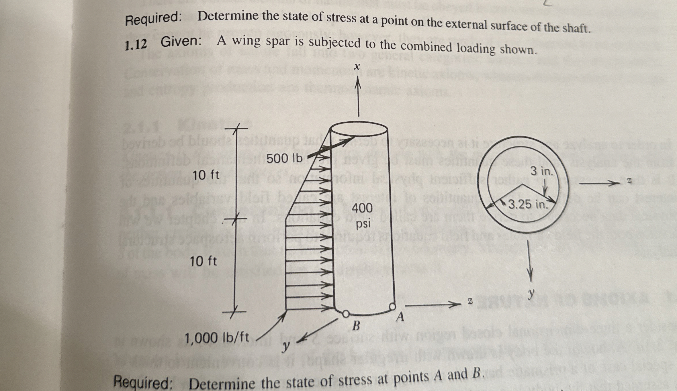 1 . 1 2 Given: A wing spar is subjected to the
