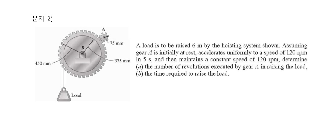 2 ) A load is to be raised 6 m by the hoisting