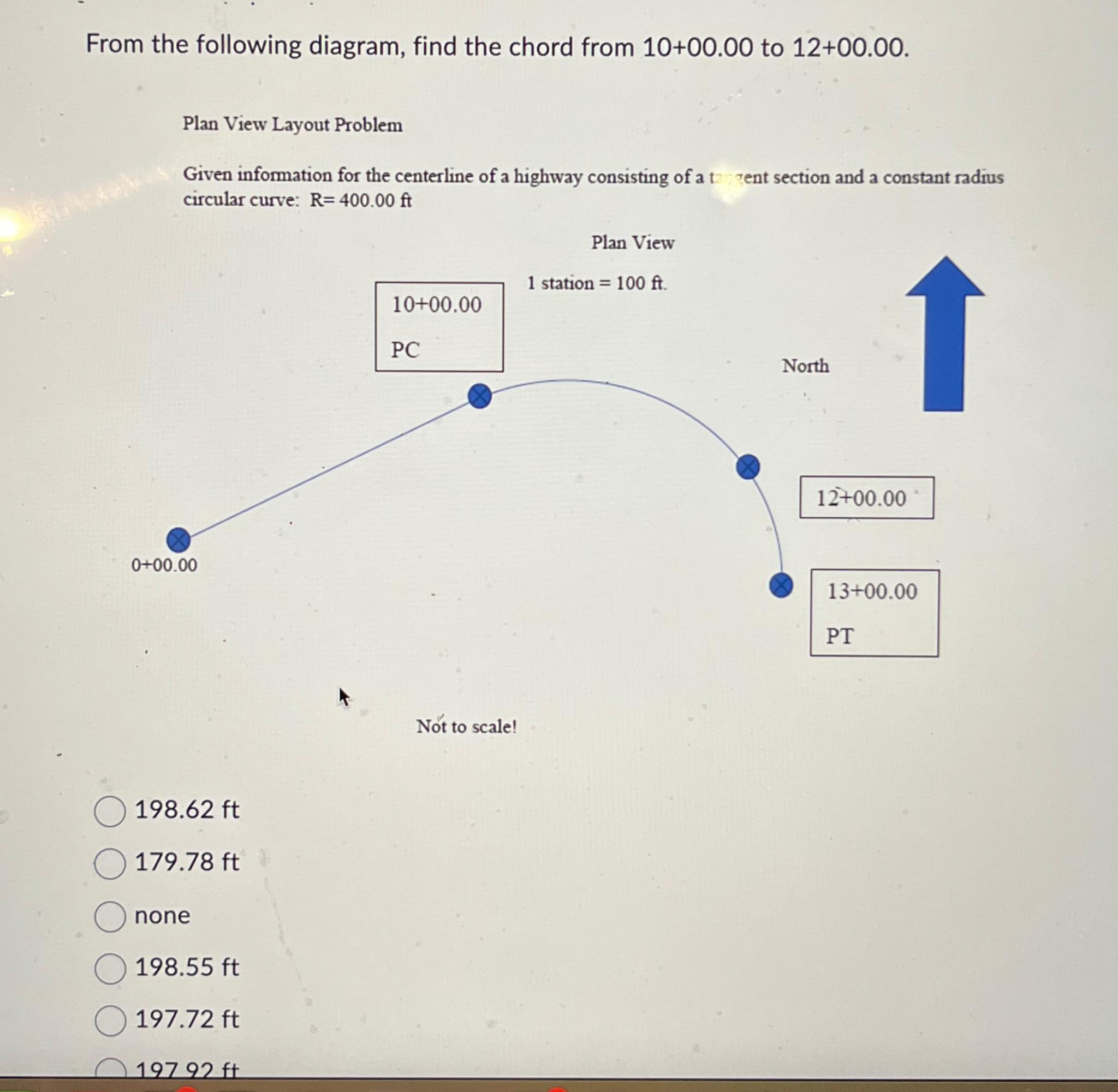 From the following diagram, find the chord from 1