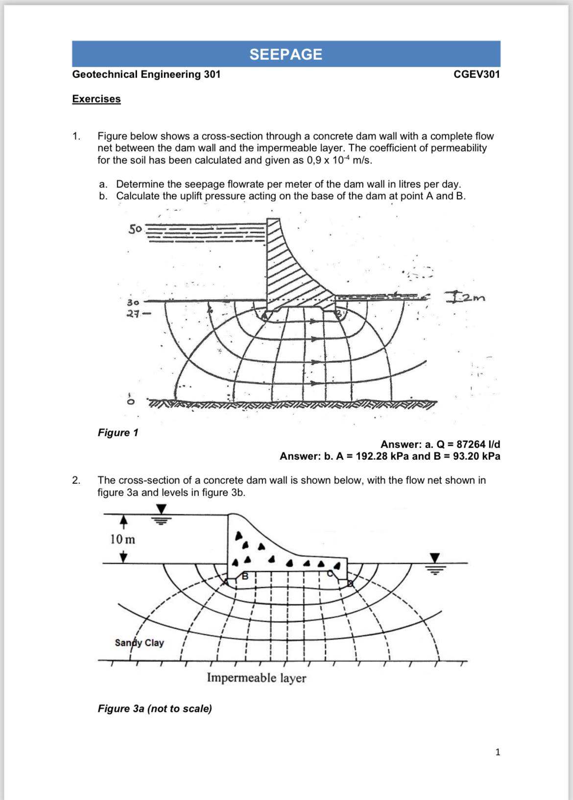 SEEPAGE Geotechnical Engineering 3 0 1 CGEV 3 0 1