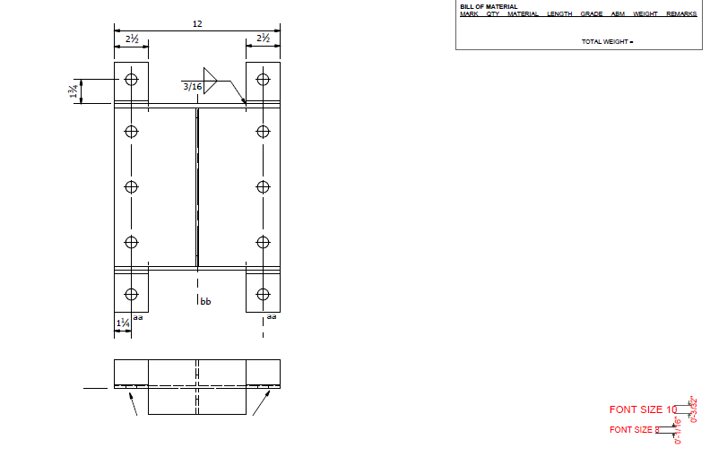 Fill up - BILL OF MATERIAL