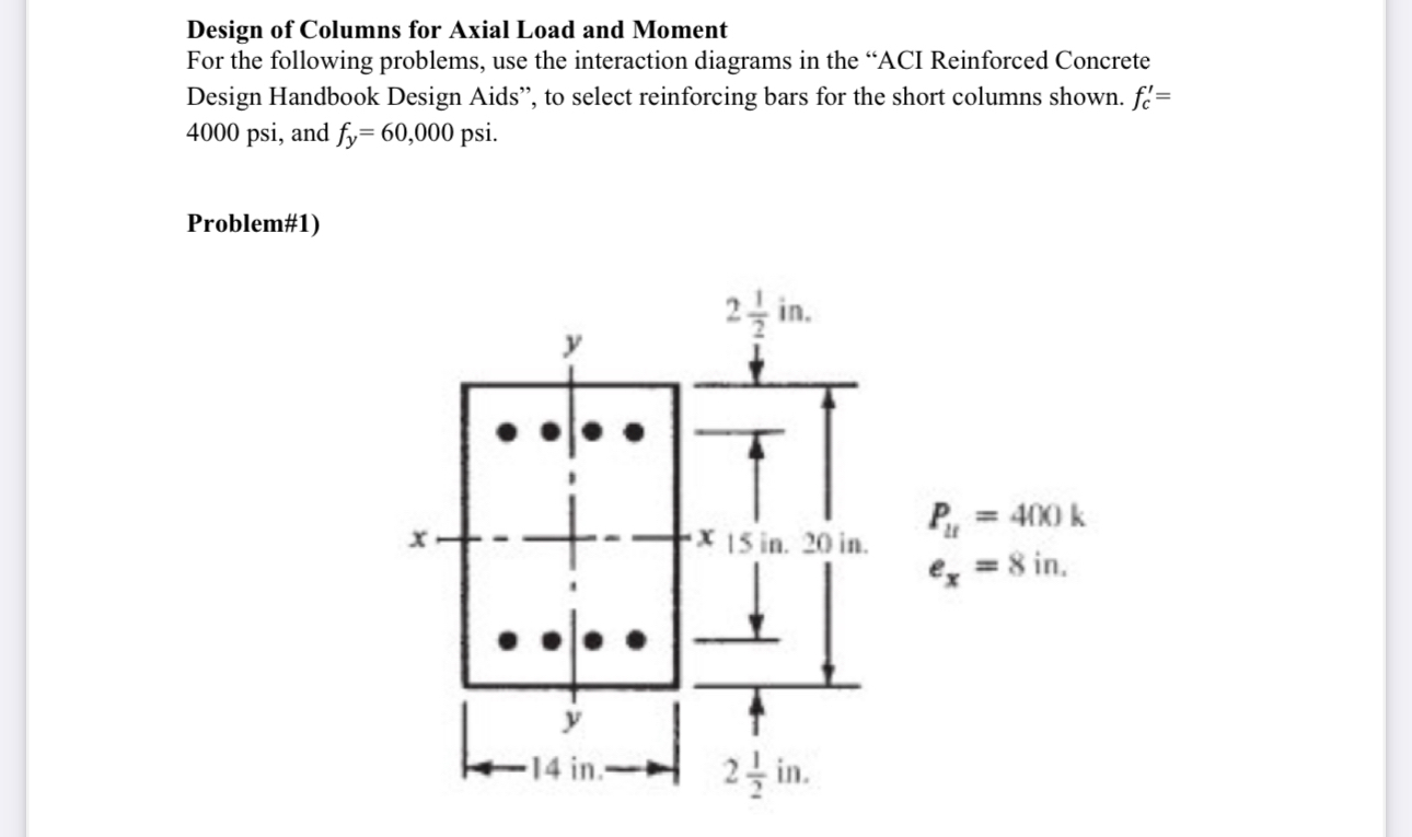 Design of Columns for Axial Load and Moment For