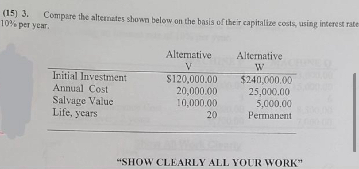 DRAW CASH FLOW DIAGRAM AND SOLVE ! ( 1 5 ) 3 .