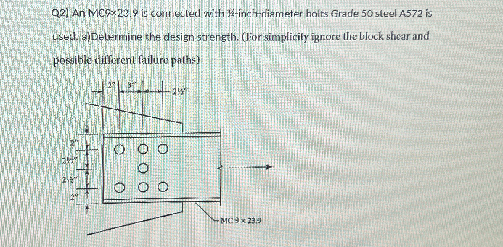 Q 2 ) An MC 9 \ times 2 3 . 9 is connected with 3