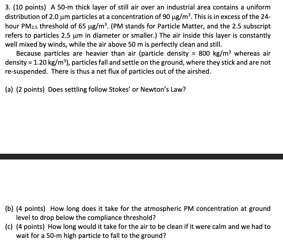 A 5 0 - m thick layer of still air over an