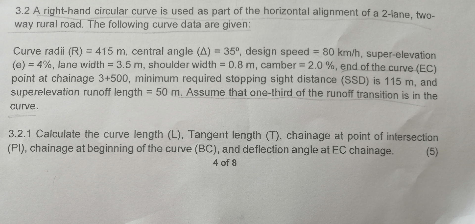 3 . 2 A right - hand circular curve is used as