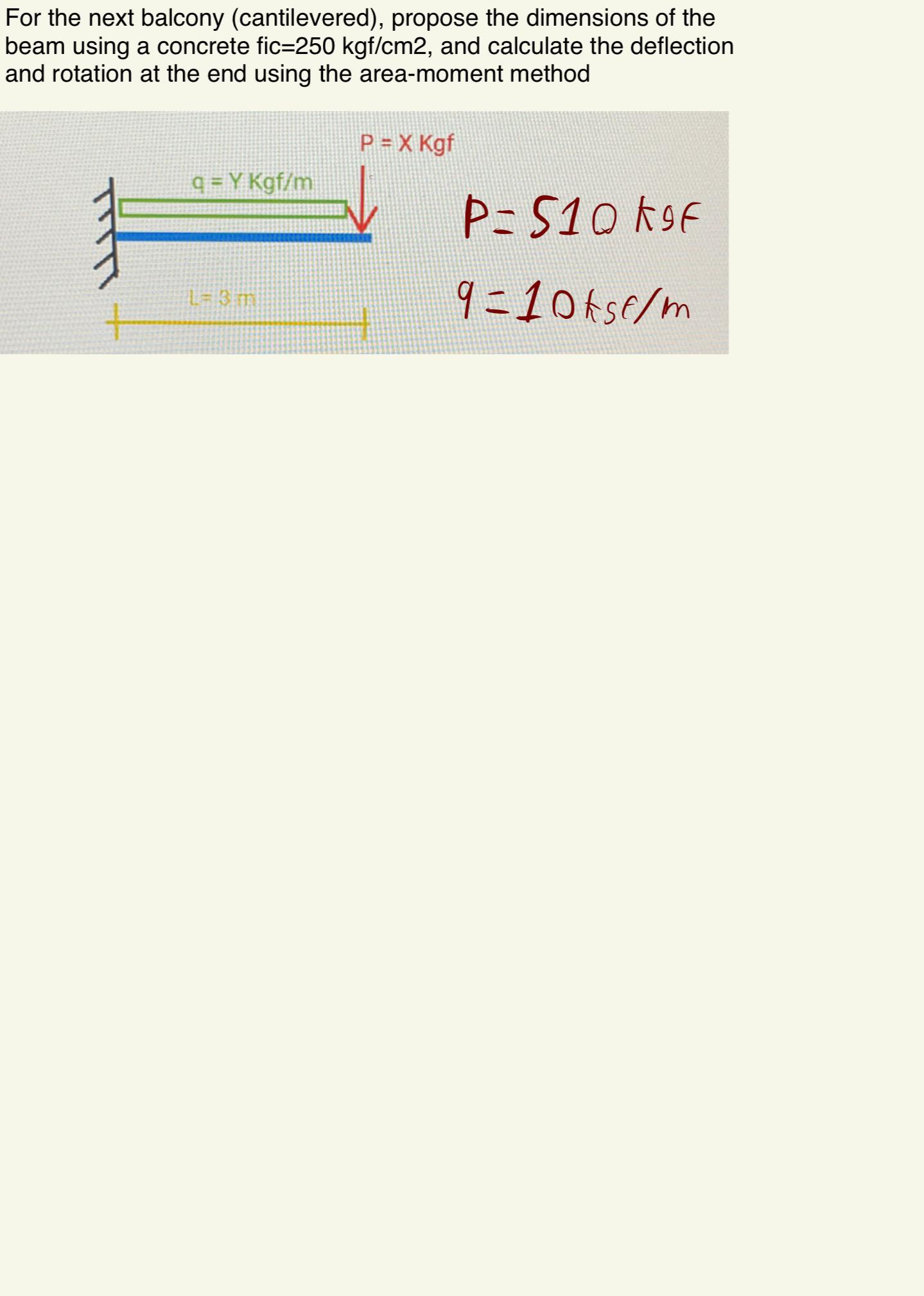 For the next balcony ( cantilevered ) , propose