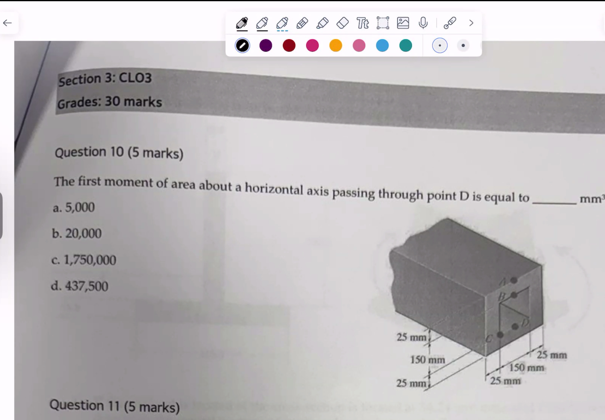 Section 3 : CLO 3 Grades: 3 0 marks Question 1 0