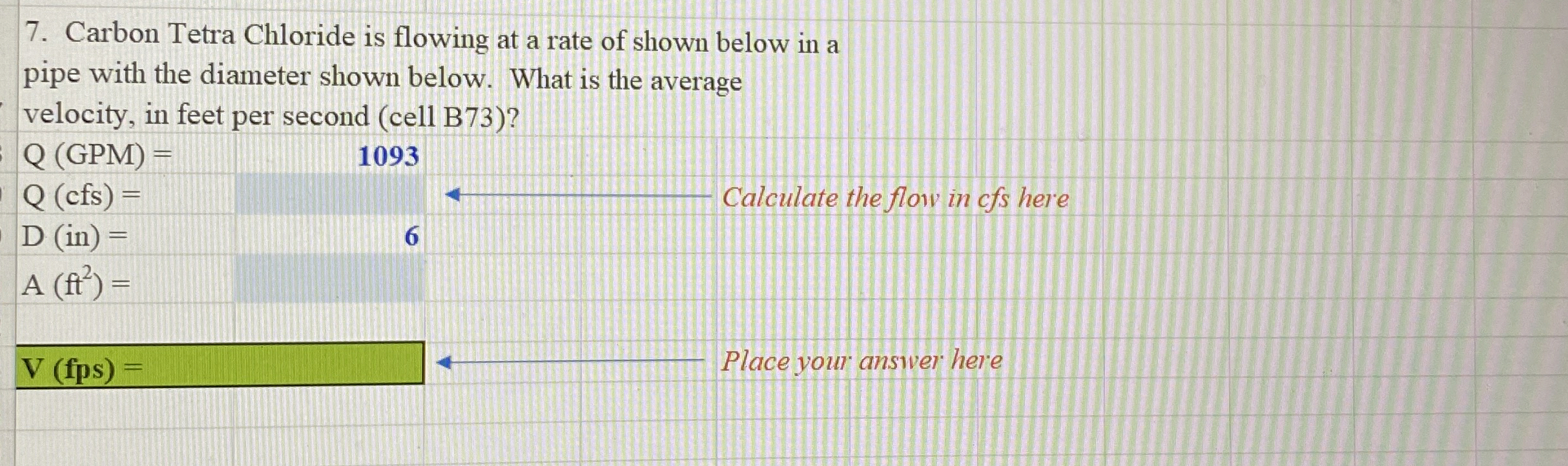 Carbon Tetra Chloride is flowing at a rate of