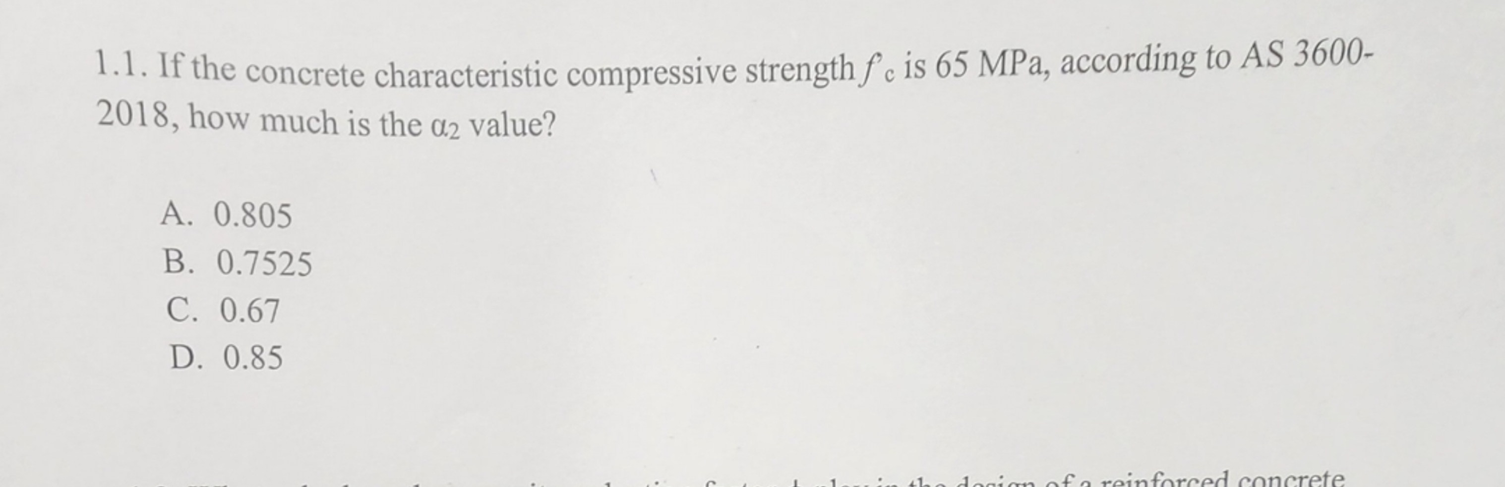 1 . 1 . If the concrete characteristic