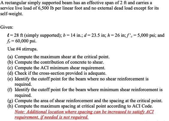 A rectangular simply supported beam has an