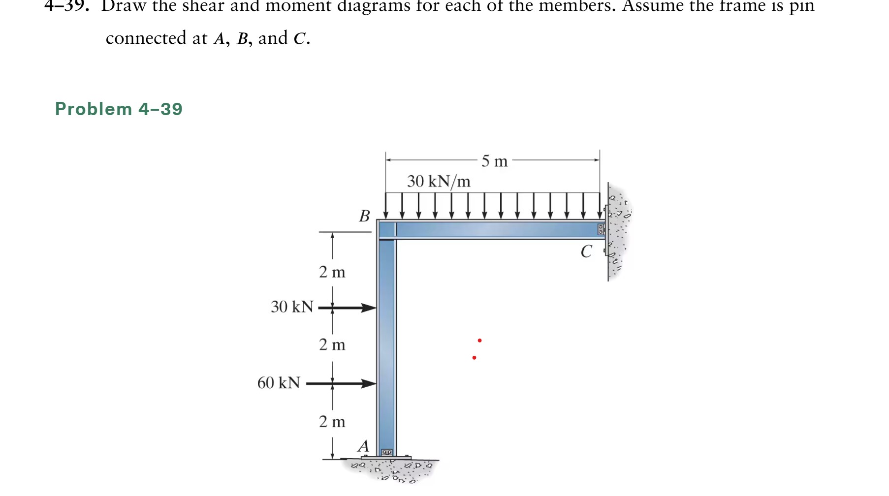 4 - 3 9 . Draw the shear and moment diagrams for