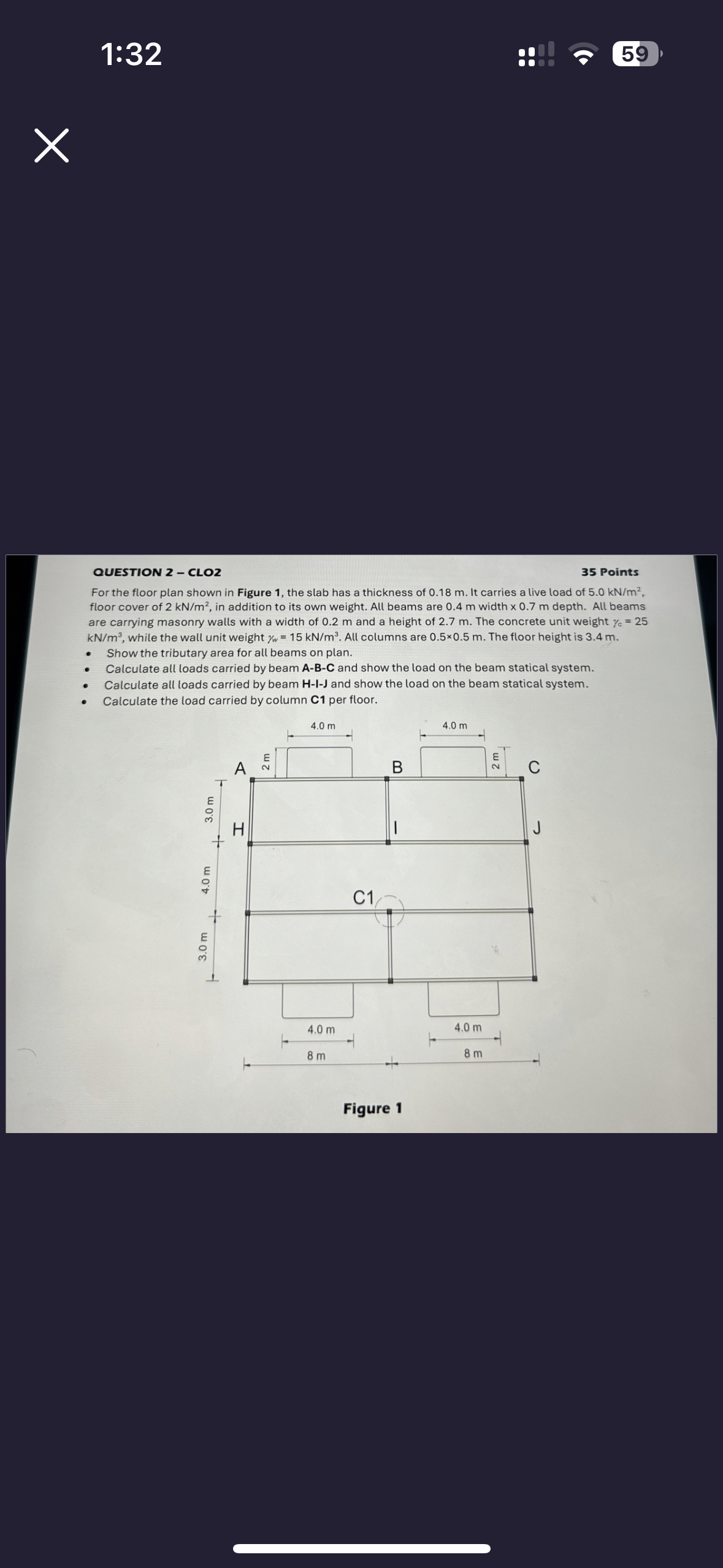 QUESTION 2 - CLO 2 For the floor plan shown in