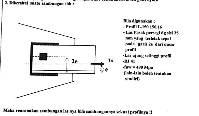 Diketahui suatu sambungan sbb : Bila digunakan :