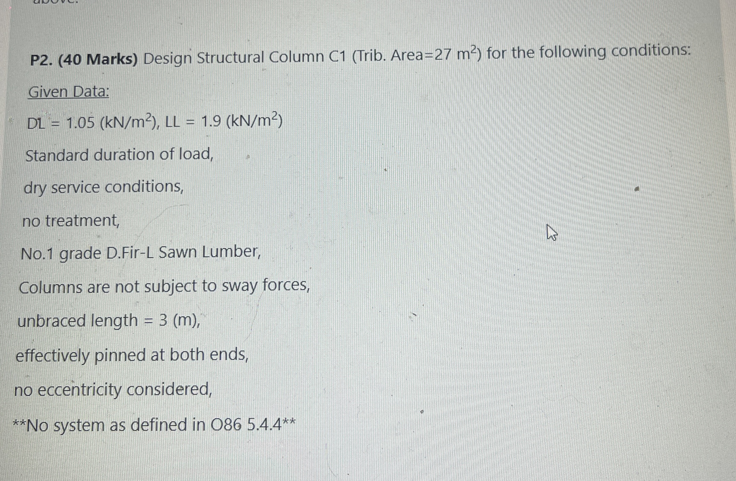 Design Structural Column C 1 ( Trib . Area = 2 7