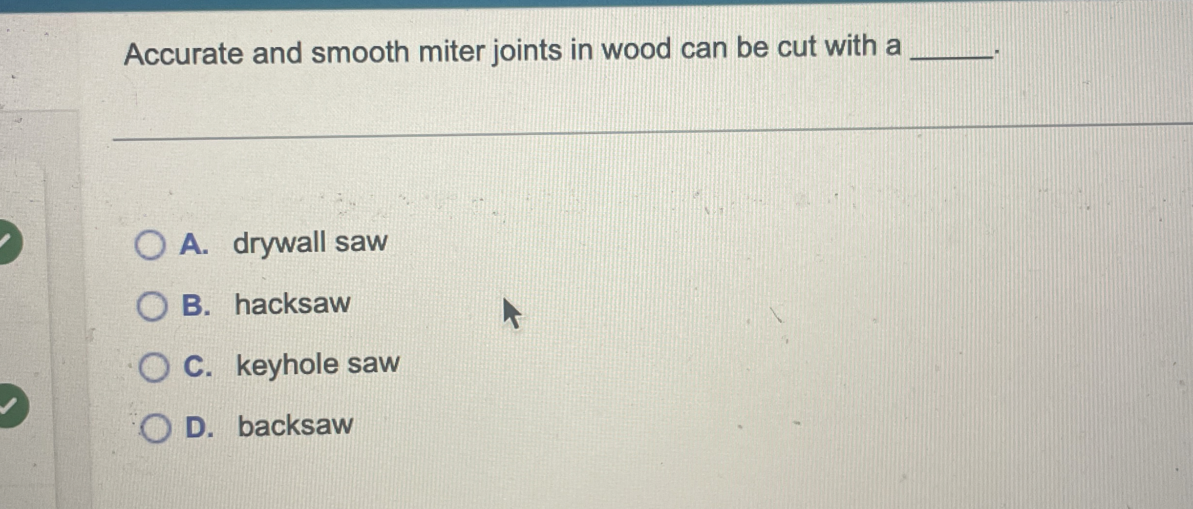 Accurate and smooth miter joints in wood can be