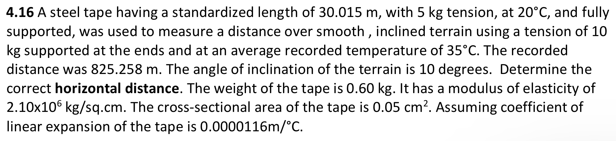 4 . 1 6 A steel tape having a standardized length