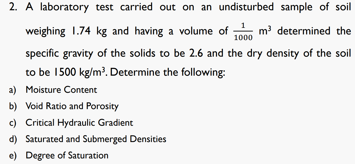 A laboratory test carried out on an undisturbed