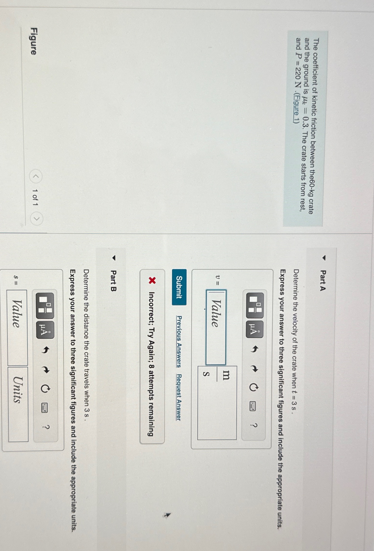 The coefficient of kinetic friction between the 6