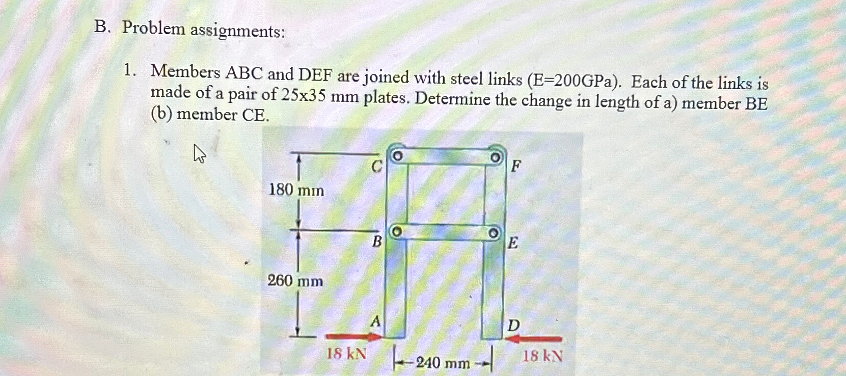 B . Problem assignments: Members ABC and DEF are