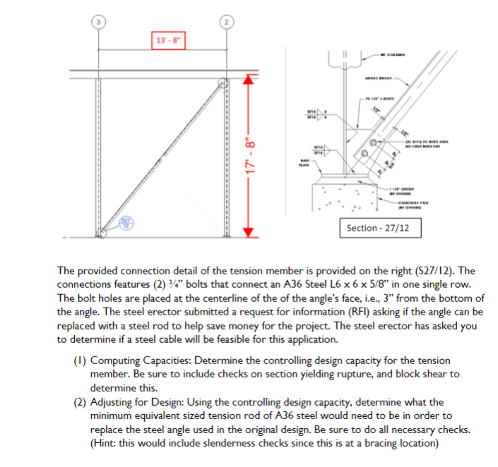 The provided connection detail of the tension