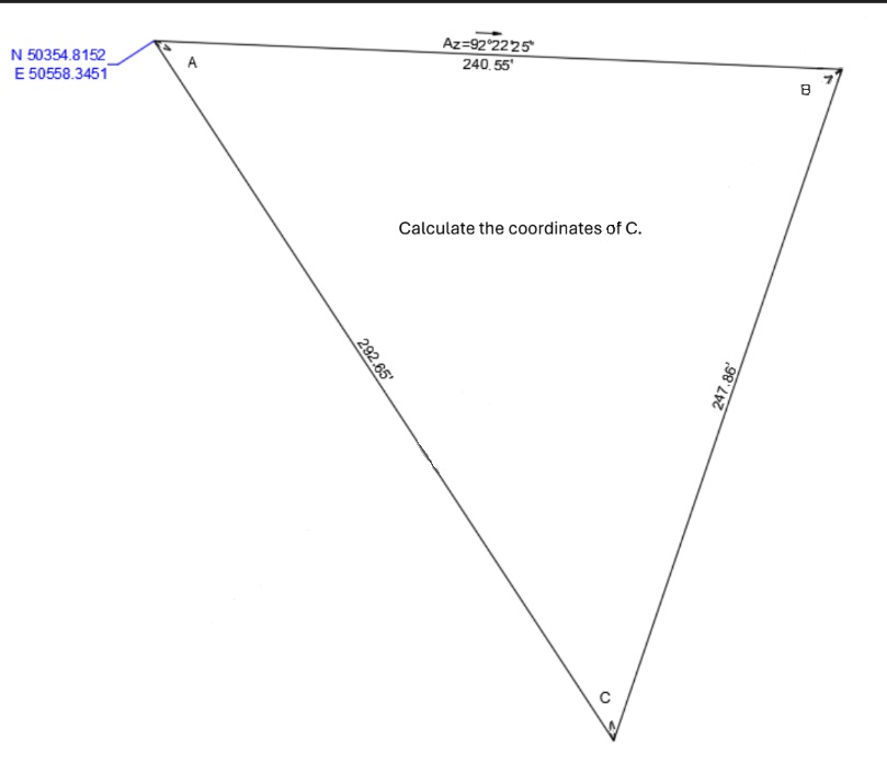 Calculate the coordinates of C