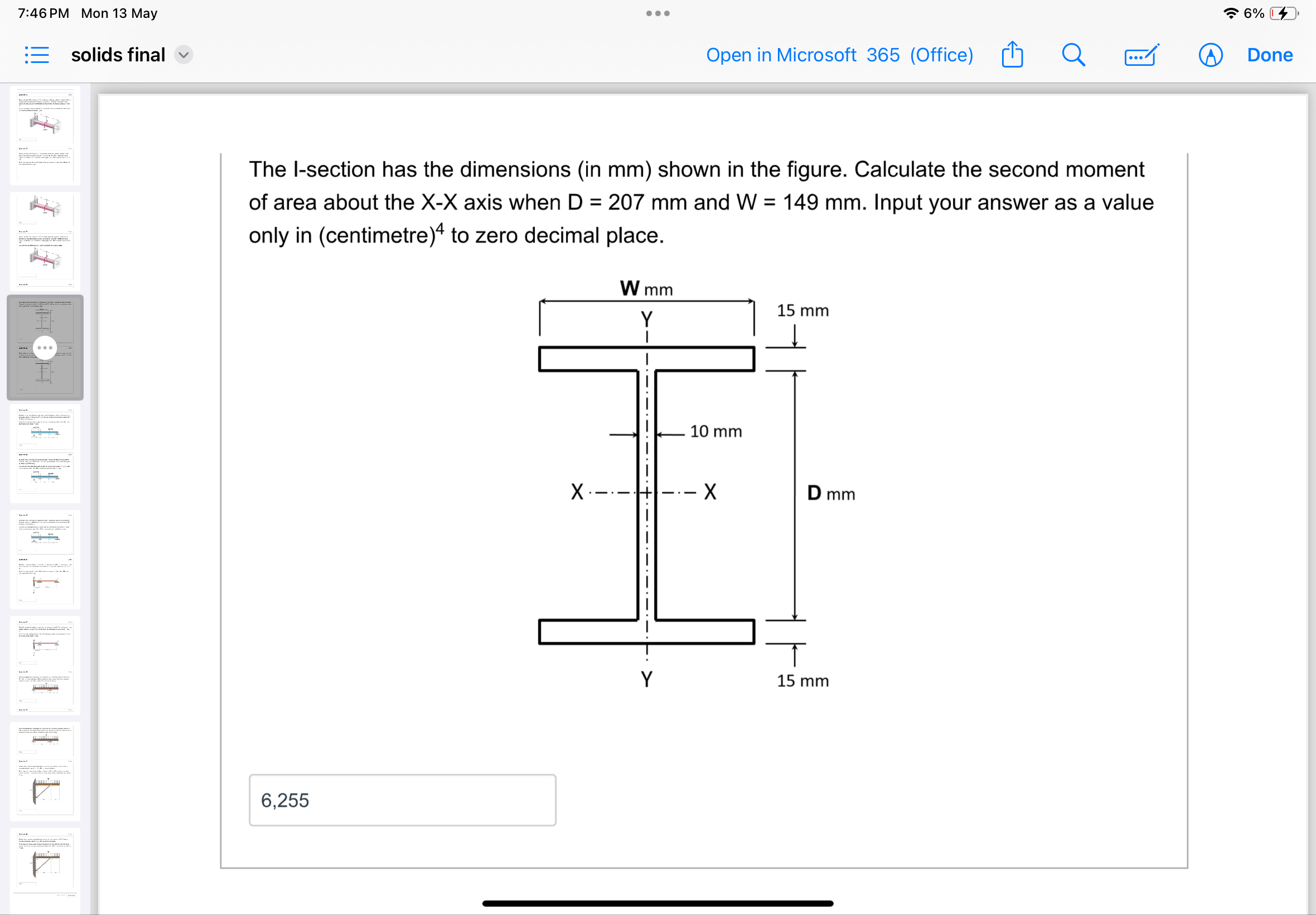 7 : 4 6 PM Mon 1 3 May 6 % vdots - = solids final