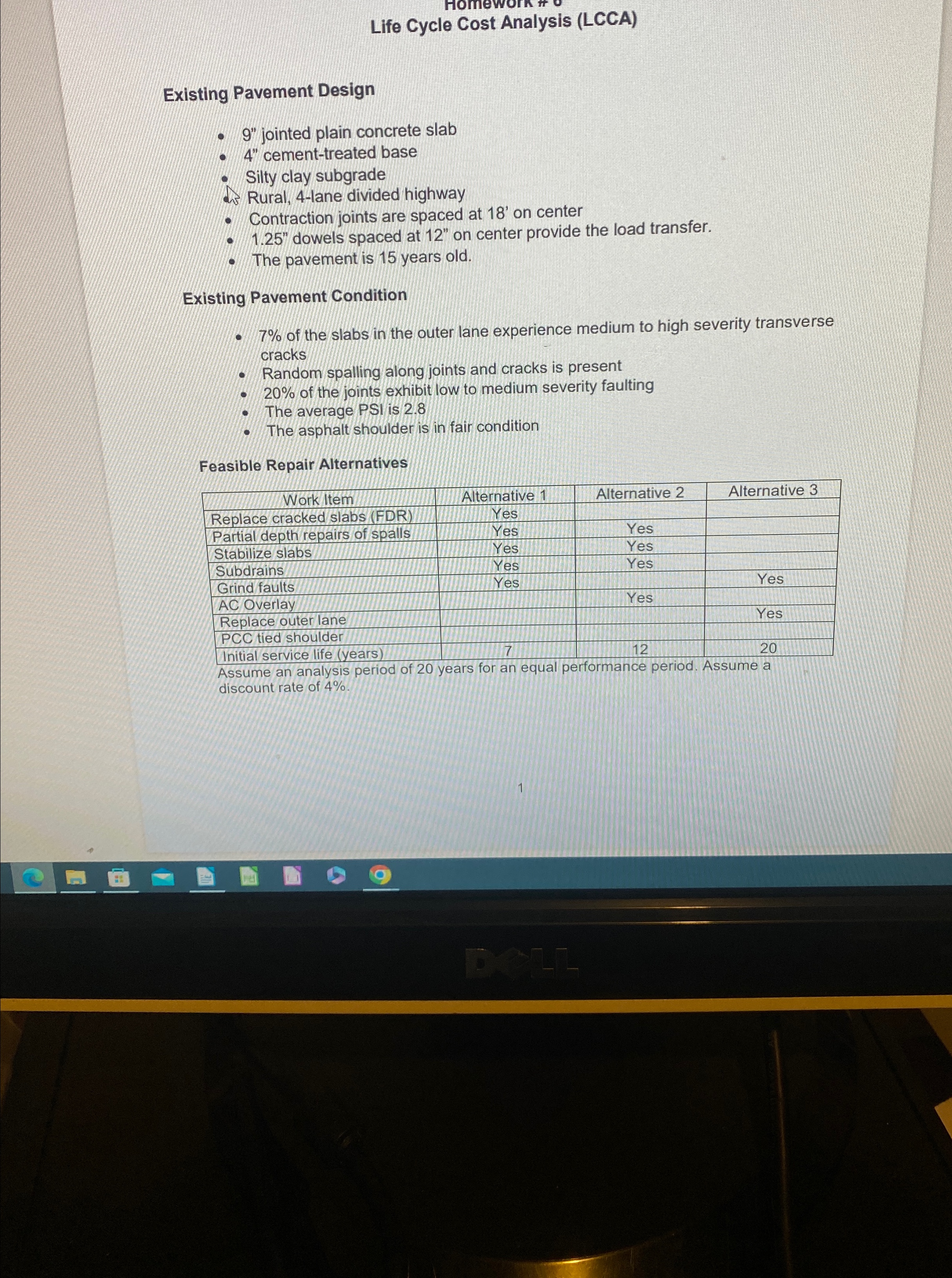 Life Cycle Cost Analysis ( LCCA ) Existing