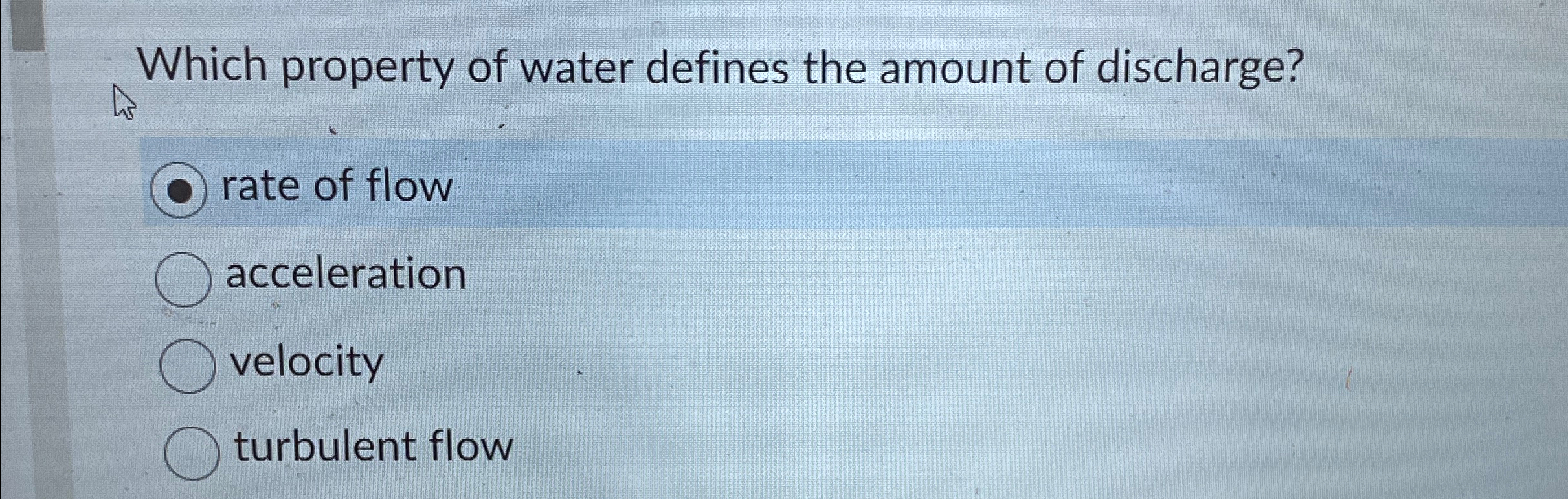 Which property of water defines the amount of