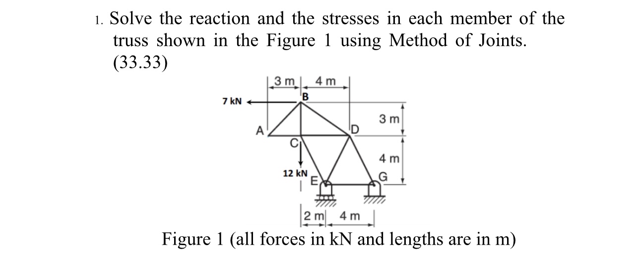 Solve the reaction and the stresses in each