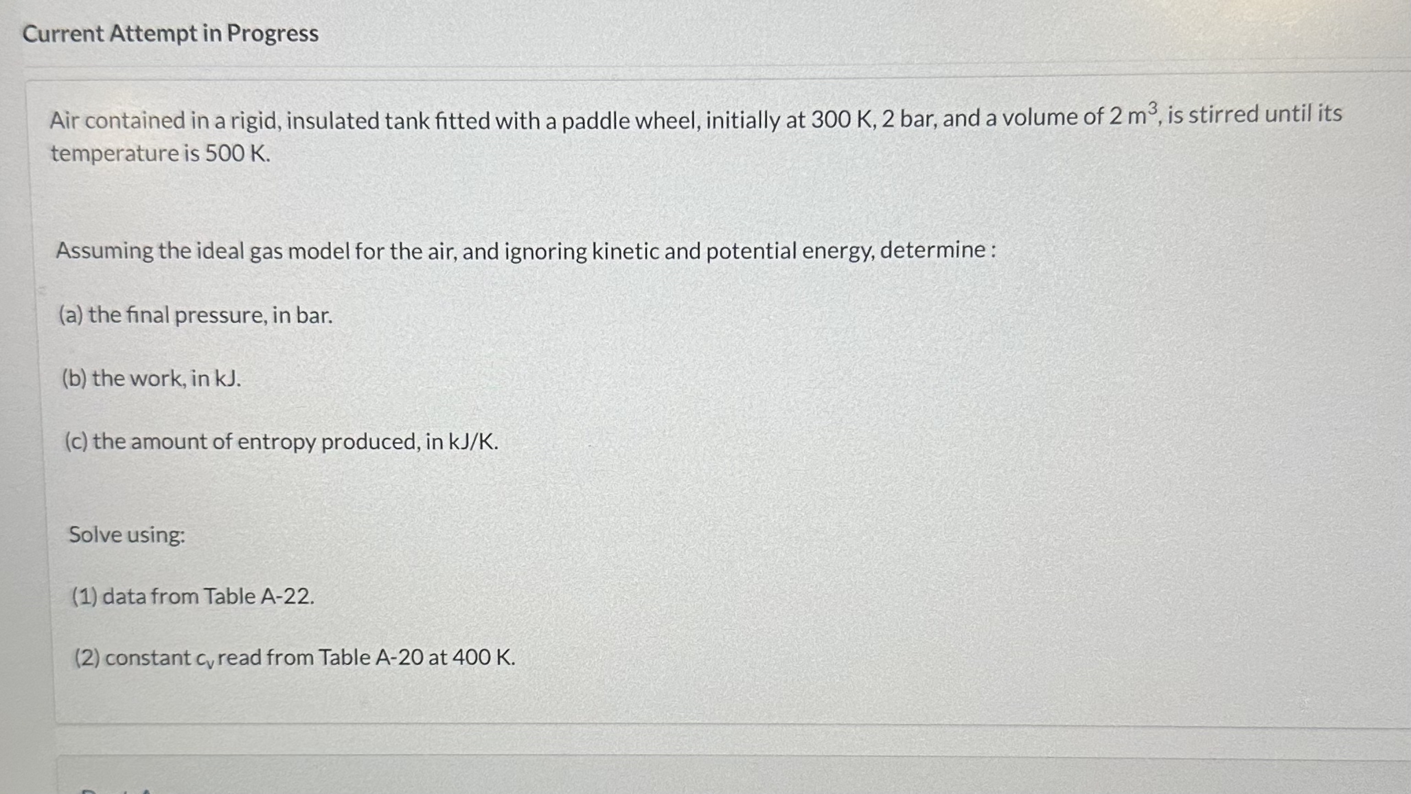 Current Attempt in Progress Air contained in a