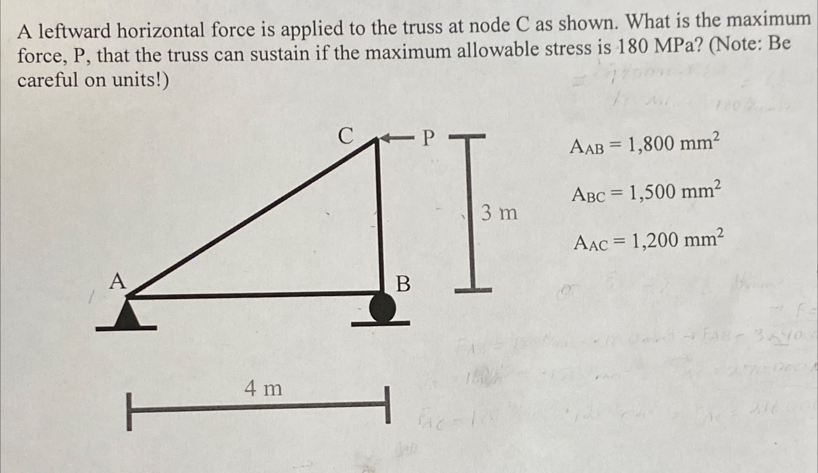 A leftward horizontal force is applied to the