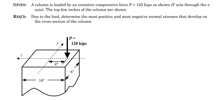 Show me the steps to solve GIVEN: A column is