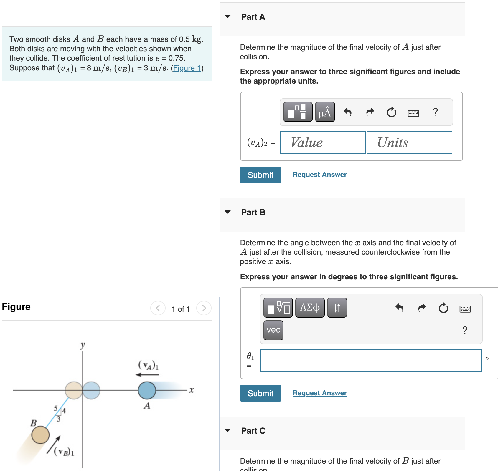 Part A Part C Determine the magnitude of the