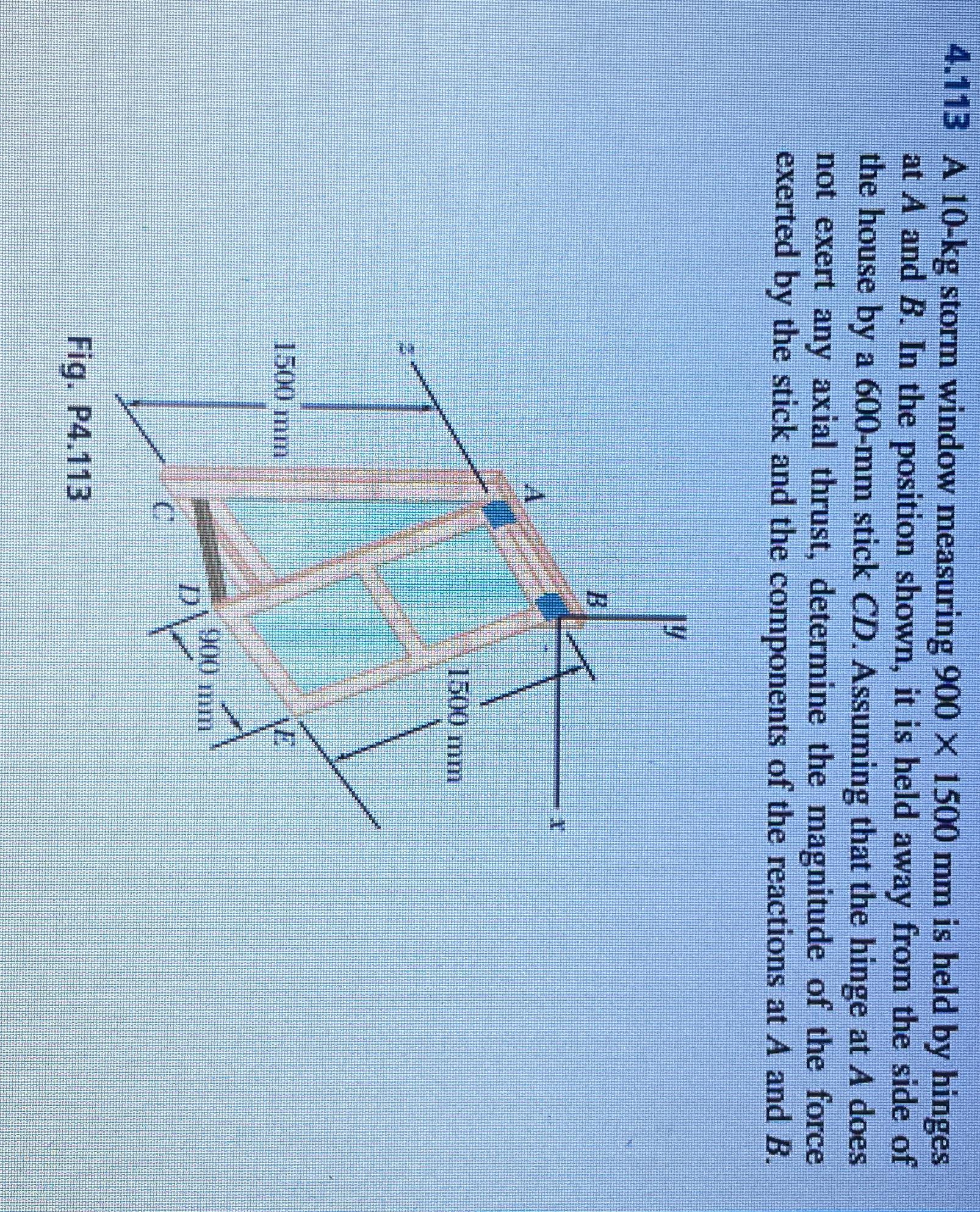A 1 0 - kg storm window measuring 9 0 0 1 5 0 0 m